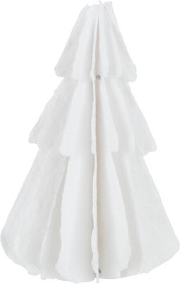 J-Line decoratie kerstboom - katoen mache - wit - extra small - 3 stuks