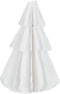J-Line decoratie kerstboom - katoen mache - wit - extra small - 3 stuks