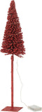 J-Line decoratie kerstboom - kunststof - rood - small - LED lichtjes
