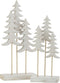J-Line decoratie Kerstboom Op voet - hout - wit/goud - large - 3 stuks