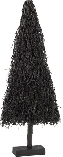 J-Line decoratie Kerstboom Plat Takken - hout - zwart - medium