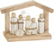J-Line decoratie Kerststal Kribbe Minimalistisch - hout - wit/naturel