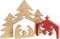 J-Line decoratie Kerststal Puzzel - hout - rood - large
