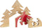 J-Line decoratie Kerststal Puzzel - hout - rood - large
