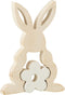 J-Line decoratie Konijn - hout - wit - large