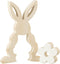 J-Line decoratie Konijn - hout - wit - large
