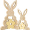 J-Line decoratie Konijn Met Bloem - hout - geel - large - paasdecoratie
