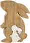 J-Line decoratie Konijn Profiel Silhouet - hout - wit/naturel - large - paasdecoratie