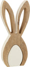J-Line decoratie Konijnenoren - hout - wit/naturel - large