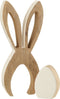 J-Line decoratie Konijnenoren - hout - wit/naturel - large