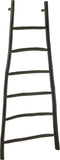 J-Line decoratie Ladder 6 Stappen Teak - hout - zwart