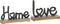 J-Line decoratie Letters Love/Home - hout/metaal - zwart - large - 2 stuks
