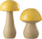 J-Line decoratie Paddenstoel Buiten - kunststof - geel - set van 2