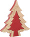 J-Line decoratie Puzzel Kerstboom - hout - rood - large