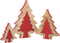 J-Line decoratie Puzzel Kerstboom - hout - rood - large