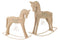 J-Line decoratie schommelpaard topo - mango hout/metaal - naturel - large