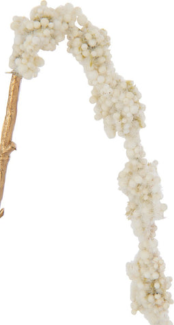 J-Line decoratie tak Amaranthus - kunststof - creme/goud - 12 stuks