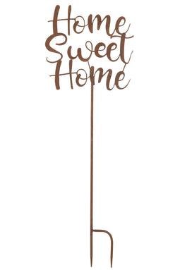J-Line decoratie Tuin 'Home Sweet Home' - ijzer - roest - 4 stuks