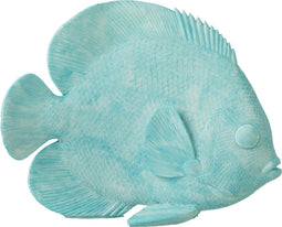 J-Line decoratie Vis Plat - polyresin - azuur - large