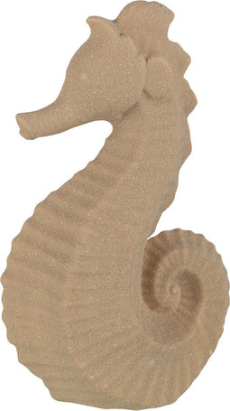 J-Line decoratie Zeepaardje Zand Glazuur - porselein - beige - large
