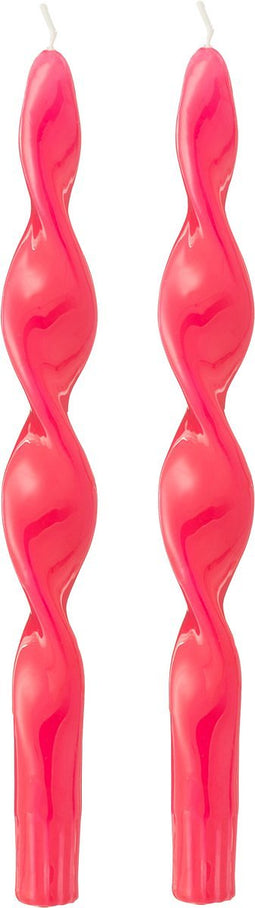 J-Line doos 2 Kaars Gedraaid - fuchsia - small - 3H
