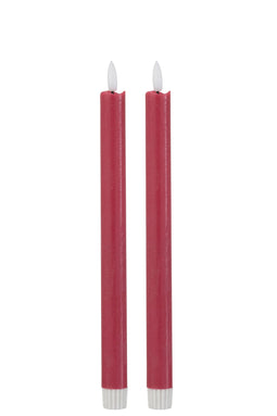 J-Line Doos 2 Kaarsen Led Lang Rood Large