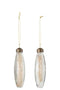 J-Line kerstbal Vlekken - glas - bruin/zwart - large - doos van 4