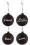J-Line kerstbal Vlekken - glas - bruin/zwart - large - doos van 4