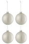 J-Line Doos Van 4 Kerstballen Effen Glas Mat Zilver Medium