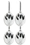 J-Line Doos Van 4 Kerstballen Ovaal Plat Gedroogde Hazenstaart Zwart Glas Transparant Large
