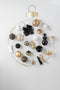 J-Line Doos Van 4 Kerstballen Pailletten Glas Mat Zwart/Goud Medium