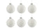 J-Line kerstbal - glas - antiek wit - doos van 6