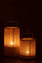 J-Line kerstbal Takken - glas - lichtroze - small - doos van 6