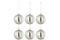 J-Line Doos Van 6 Kerstballen Blaadjes Glitter Glas Blinkend Zilver Small