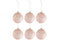 J-Line Doos Van 6 Kerstballen Bloemen Glas Mat Opal Licht Roze Small