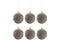 J-Line Doos Van 6 Kerstballen Fluweel Glas Grijs Small