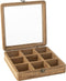 J-Line doos Vierkant 9 compartimenten - rotan/glas - naturel