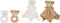 J-Line Doudou+Rammelaar Pluche Wit/Beige Assortiment Van 2