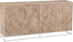 J-Line dressoir 4 Deuren Zigzag - hout/metaal - naturel/wit