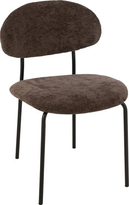 J-Line eetstoel - textiel/metaal - donkerbruin