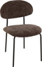 J-Line eetstoel - textiel/metaal - donkerbruin