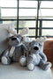 J-Line Eland+Sjaal Pluche Grijs/Wit Medium