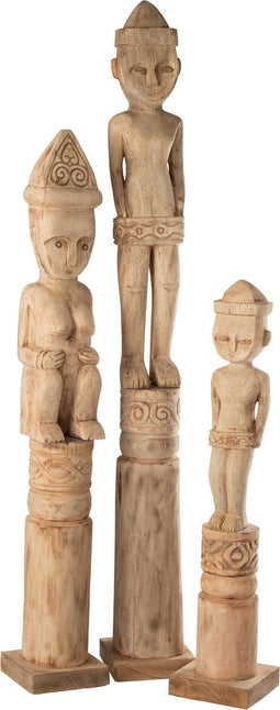 J-Line figuur Afrikaans Staand - hout - naturel - large
