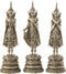 J-Line figuur Boeddha Staand - polyresin - zilver - 3 stuks