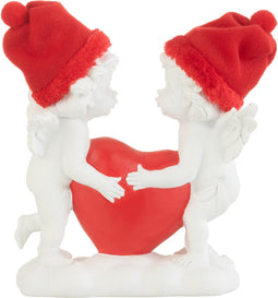 J-Line figuur Engel Hart Hoed - polyresin - rood/wit