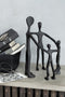 J-Line figuur Familie Kring - aluminium - zwart - vaderdag cadeau