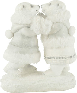 J-Line figuur IjsBeer Koppel - polyresin - wit/grijs