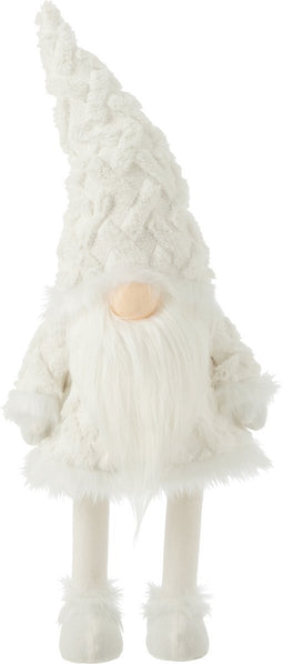 J-Line figuur Kabouter Witte Baard - textiel - wit - large