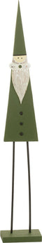 J-Line figuur Kerstman Op Voet - hout - groen - medium