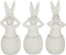 J-Line figuur Konijn Horen/Zien/Zwijgen - keramiek - wit - small - 3 stuks - paasdecoratie
